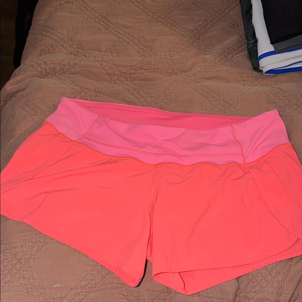 Women's Lululemon Pink and Orange Shorts
